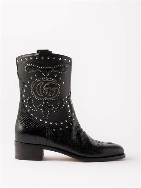 gucci black boots with snake|Gucci delma snake effect boots.